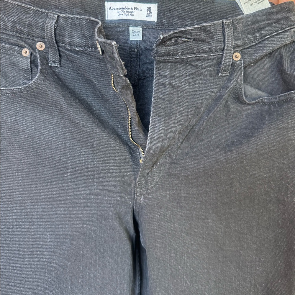 Abercrombie & Fitch Black Straight-Leg Jeans